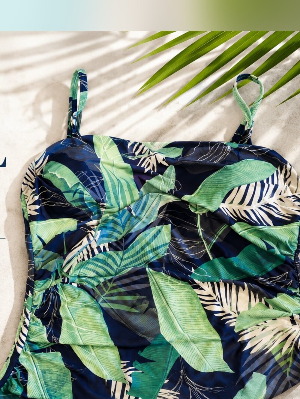 Jantzen Tropical Leaf Tankini Swim Top Size 18 NWOT Adjustable Straps - Picture 3 of 8